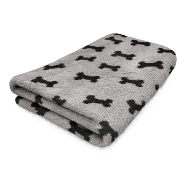 Vet Bed grau mit schwarzen Knochen 100 x 75 cm